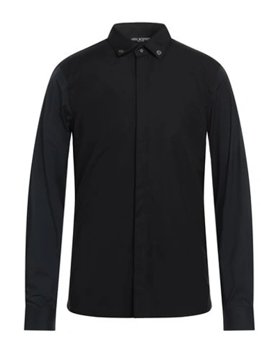 Shop Neil Barrett Man Shirt Black Size Xl Cotton, Polyamide, Elastane