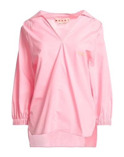 Shop Marni Woman Top Pink Size 10 Cotton