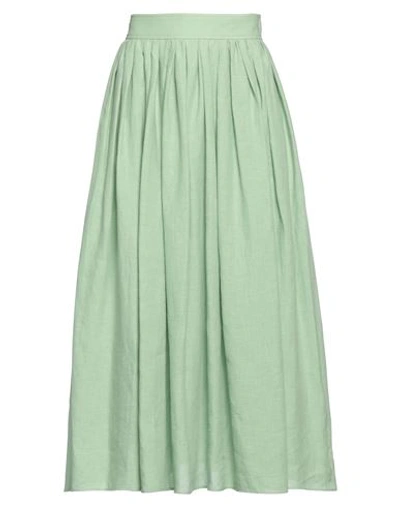 Shop Chloé Woman Midi Skirt Light Green Size 4 Linen