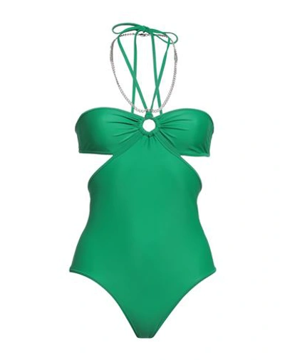 Shop Rabanne Woman One-piece Swimsuit Green Size 8 Polyamide, Elastane