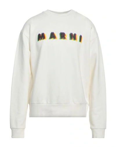 Shop Marni Man Sweatshirt Ivory Size 42 Cotton In White