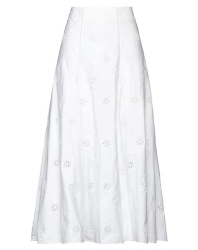 Shop Chloé Woman Maxi Skirt White Size 6 Cotton