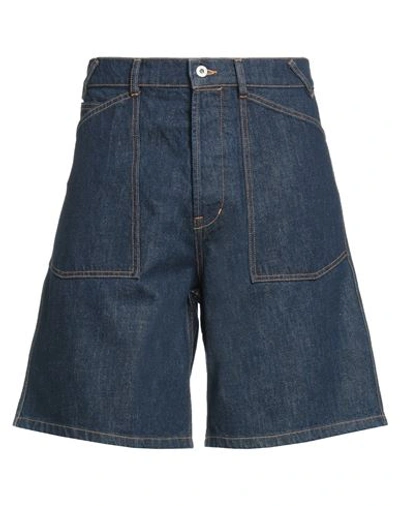 Shop Kenzo Man Denim Shorts Blue Size 34 Cotton, Polyester, Elastane