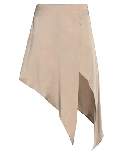 Shop Stella Mccartney Woman Midi Skirt Sand Size 6-8 Viscose, Acetate In Beige