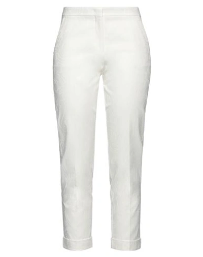 Etro Woman Pants White Size 8 Cotton, Elastane In White
