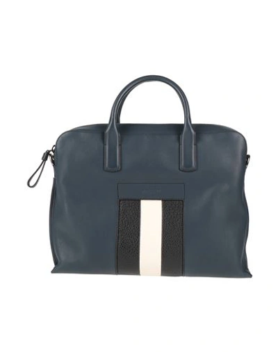 Shop Bally Man Handbag Midnight Blue Size - Soft Leather