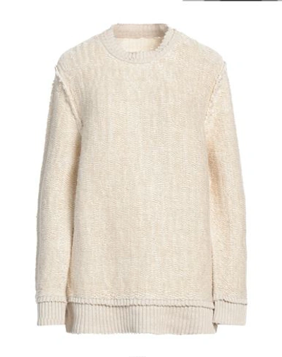 Shop Maison Margiela Woman Sweater Beige Size Xxl Hemp, Cotton