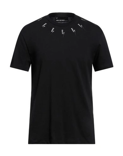 Shop Neil Barrett Man T-shirt Black Size M Cotton