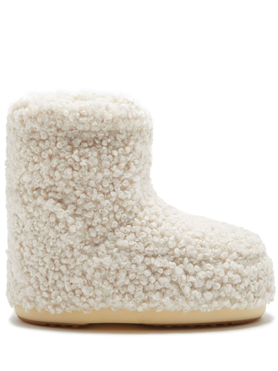 Shop Moon Boot Neutral Icon Low Faux-shearling Boots In Neutrals