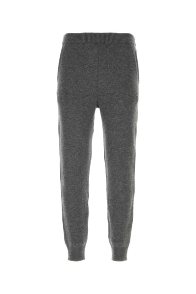 Shop Prada Logo Embroidered Jogging Pants In Grey