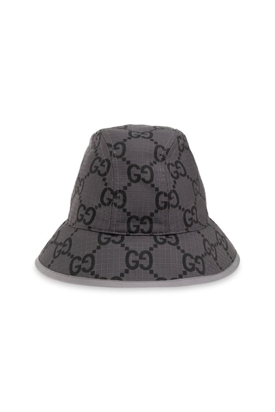 Shop Gucci Monogrammed Bucket Hat In Black