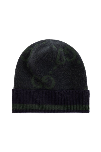 Shop Gucci Monogram Knitted Beanie In Multi