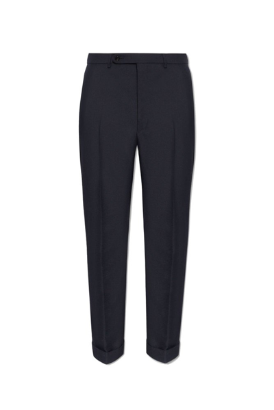 Shop Gucci Pleat Detailed Trousers In Navy