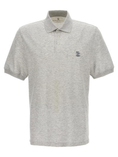 Shop Brunello Cucinelli Logo Printed Short In Grey