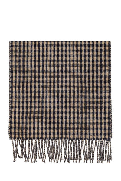 Shop Gucci Gingham Check Reversible Scarf In Beige
