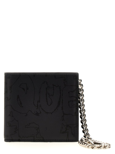 Shop Alexander Mcqueen Graffiti Printed Chain In Black