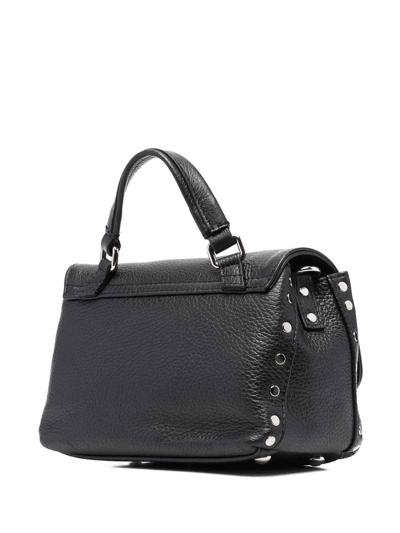 Zanellato Small Leather Handbag With Adjustable Shoulder Strap In Black