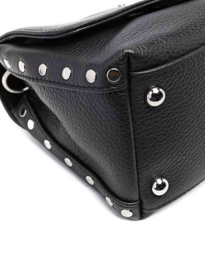 Zanellato Small Leather Handbag With Adjustable Shoulder Strap In Black
