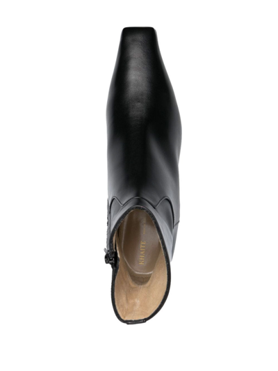 Khaite The Marfa Leather Ankle Boots In Negro