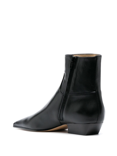 Khaite The Marfa Leather Ankle Boots In Negro