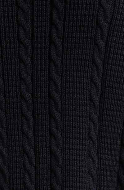 Shop Thom Browne Cable Stitch Virgin Wool Crewneck Sweater In Navy