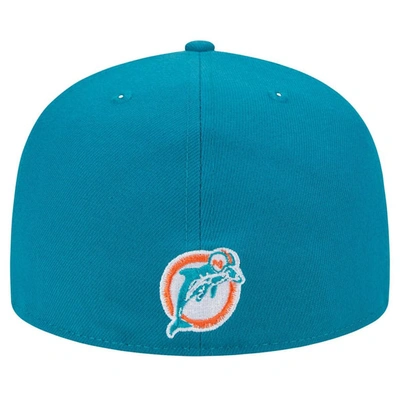 Shop New Era Aqua Miami Dolphins City Originals 59fifty Fitted Hat