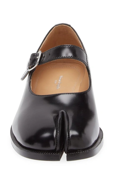 Maison Margiela Bovine Leather Mary Jane Pumps With Sheepskin Detailing And Elegant Buckle Closure In Black