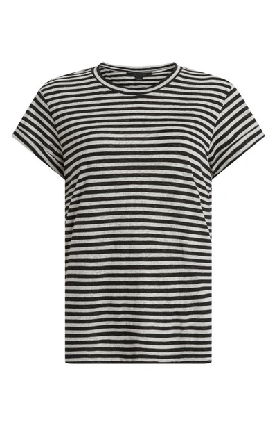 Shop Allsaints Anna Stripe Cotton Blend T-shirt In Chalk/ Ink