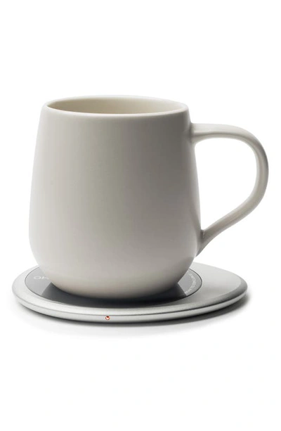 Shop Ohom Ui 3 Mug & Warmer Set In Soft Gray