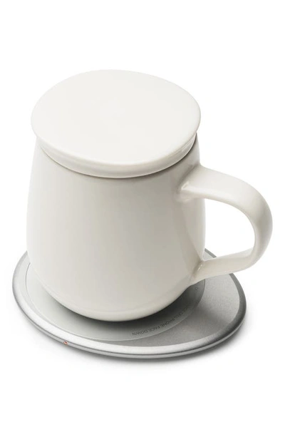 Ohom Ui 3 Mug & Warmer Set In Jasmine White