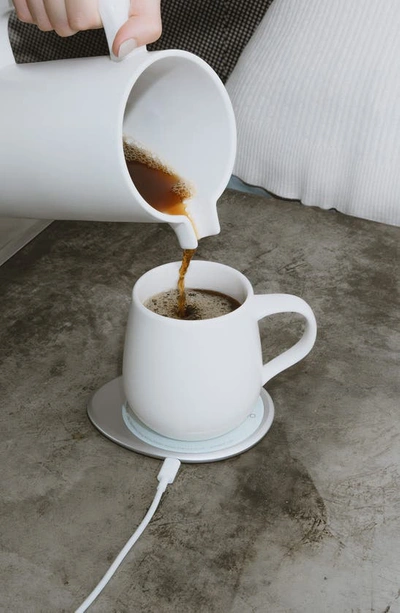 Ohom Ui 3 Mug & Warmer Set In Jasmine White