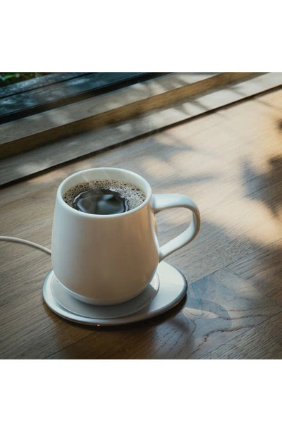 Ohom Ui 3 Mug & Warmer Set In Jasmine White
