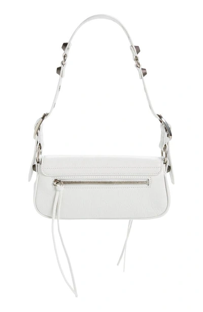 Shop Balenciaga Extra Small Le Cagole Lambskin Leather Shoulder Bag In Optic White