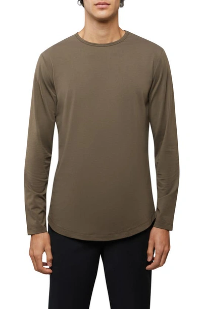 Shop Cuts Ao Curved Hem Long Sleeve T-shirt In Shadow