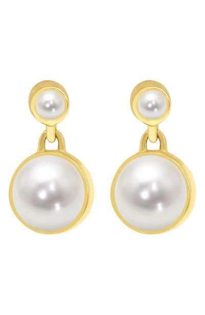 Shop Dean Davidson Signature Freshwater Pearl Drop Earrings In Pearl/ Gold