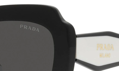 Shop Prada 54mm Irregular Sunglasses In Black