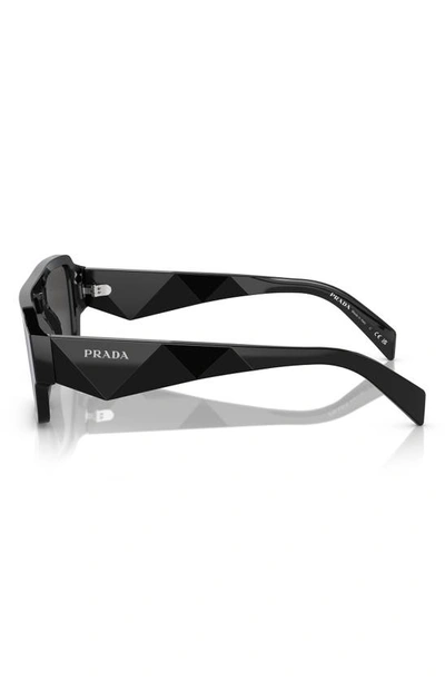 Prada Womens Black Pr A05s Rectangle-frame Acetate Sunglasses In Black