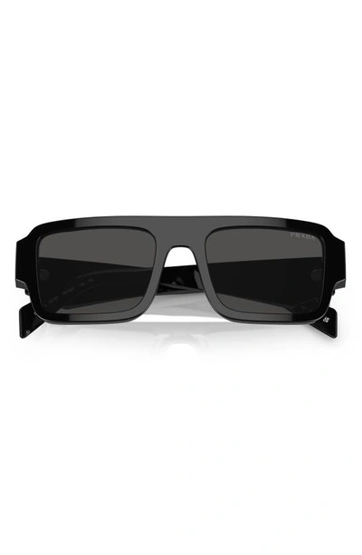 Prada Womens Black Pr A05s Rectangle-frame Acetate Sunglasses In Black