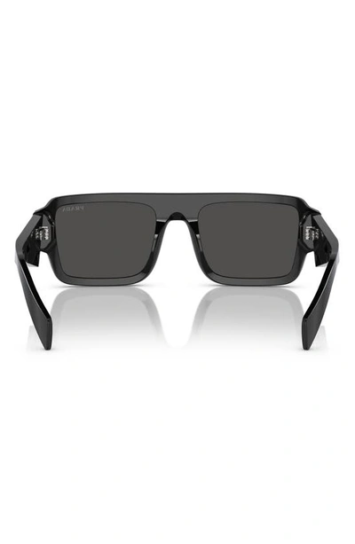 Prada Womens Black Pr A05s Rectangle-frame Acetate Sunglasses In Black