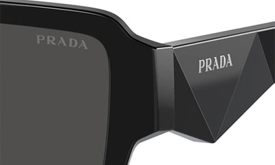 Prada Womens Black Pr A05s Rectangle-frame Acetate Sunglasses In Black