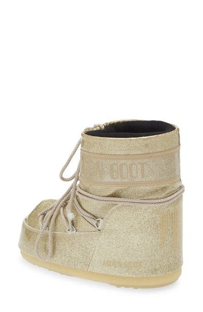 Shop Moon Boot ® Metallic Glitter Icon Water Resistant Short Boot In Gold