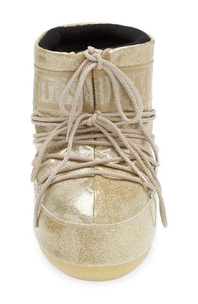 Shop Moon Boot Metallic Glitter Icon Water Resistant Short Boot In Gold