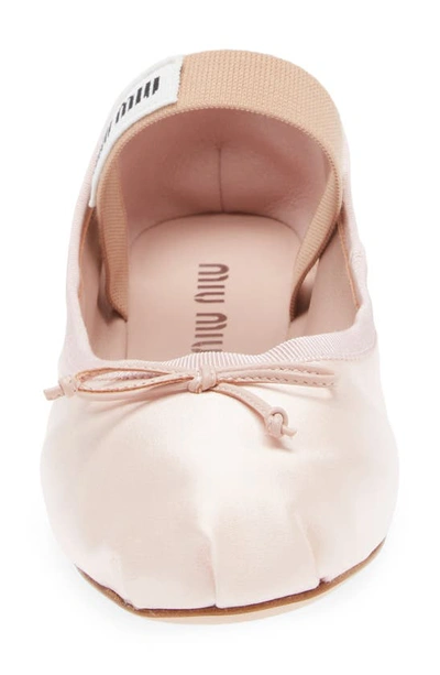 Shop Miu Miu Logo Strap Ballet Flat In Light Pink