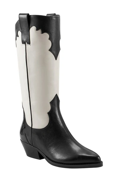 Shop Marc Fisher Ltd Hilaria Pointed Toe Western Boot In Black/ White