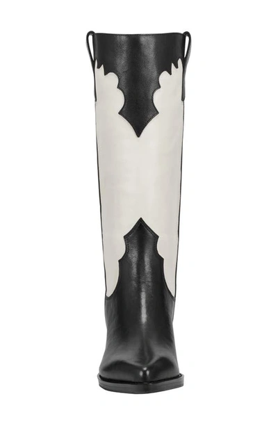 Shop Marc Fisher Ltd Hilaria Pointed Toe Western Boot In Black/ White