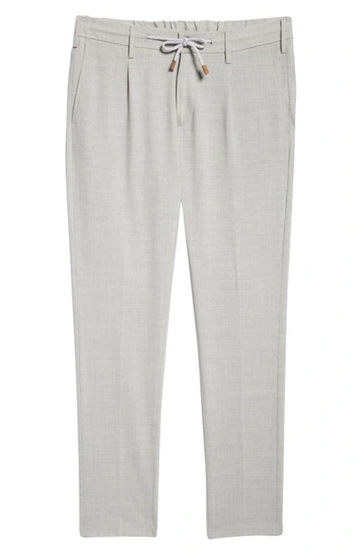 Eleventy Drawstring Waist Stretch Virgin Wool Pants In Medium Grey