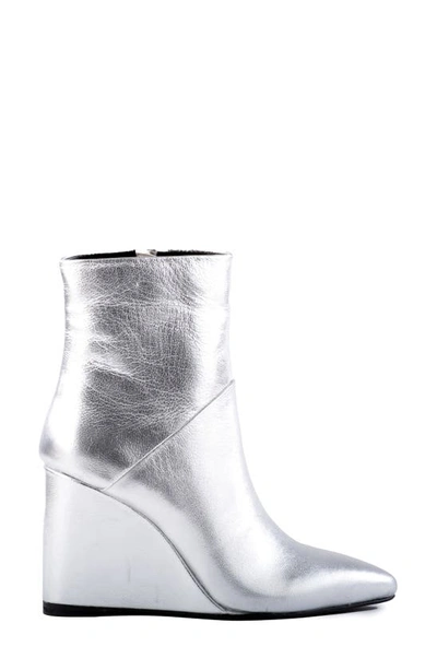 Shop Seychelles Only Girl Pointed Toe Wedge Bootie In Silver