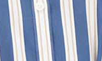Shop Foxcroft Fiona Stripe Tie Waist Shirtdress In Navy/ Khaki
