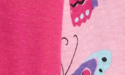 Shop Munki Munki Butterflies Fitted Three-piece Pajamas In Pink