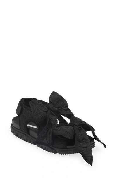 Shop Cecilie Bahnsen Valeria Bow Sport Sandal In Black/ Black